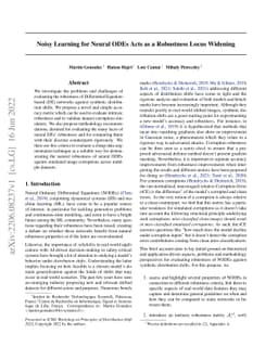 Noisy Learning for Neural ODEs Acts as a Robustness Locus Widening