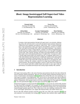 iBoot: Image-bootstrapped Self-Supervised Video Representation Learning