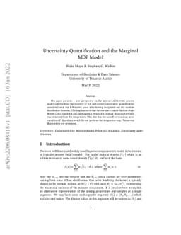 Uncertainty Quantification and the Marginal MDP Model