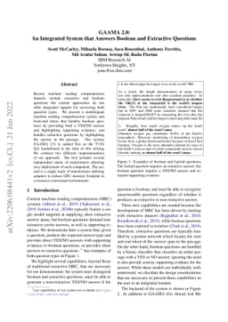 GAAMA 2.0: An Integrated System that Answers Boolean and Extractive
  Questions