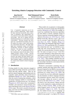 Enriching Abusive Language Detection with Community Context