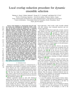 Local overlap reduction procedure for dynamic ensemble selection