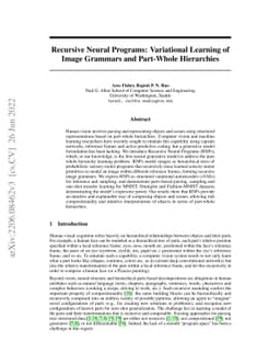 Recursive Neural Programs: Variational Learning of Image Grammars and
  Part-Whole Hierarchies