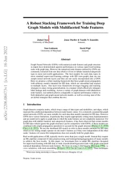 A Robust Stacking Framework for Training Deep Graph Models with
  Multifaceted Node Features