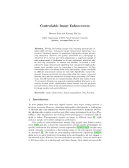 Controllable Image Enhancement