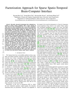 Factorization Approach for Sparse Spatio-Temporal Brain-Computer
  Interface