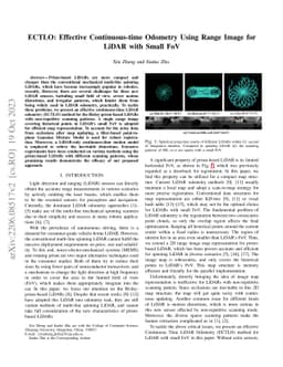 ECTLO: Effective Continuous-time Odometry Using Range Image for LiDAR
  with Small FoV