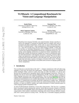 VLMbench: A Compositional Benchmark for Vision-and-Language Manipulation