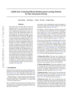 SafeRL-Kit: Evaluating Efficient Reinforcement Learning Methods for Safe
  Autonomous Driving