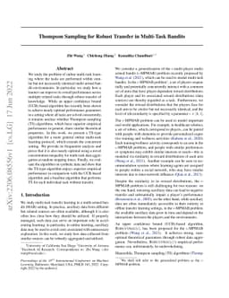 Thompson Sampling for Robust Transfer in Multi-Task Bandits