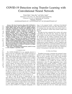 COVID-19 Detection using Transfer Learning with Convolutional Neural
  Network