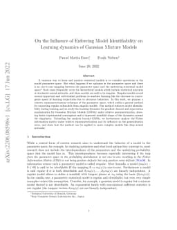 On the Influence of Enforcing Model Identifiability on Learning dynamics
  of Gaussian Mixture Models