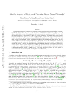 On the Number of Regions of Piecewise Linear Neural Networks