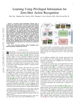 Learning Using Privileged Information for Zero-Shot Action Recognition