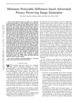 Minimum Noticeable Difference based Adversarial Privacy Preserving Image
  Generation