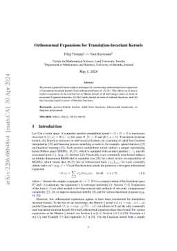 Orthonormal Expansions for Translation-Invariant Kernels