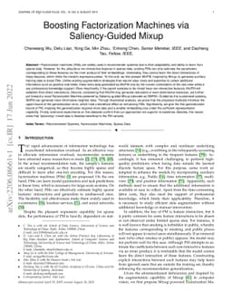 Boosting Factorization Machines via Saliency-Guided Mixup