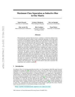 Maximum Class Separation as Inductive Bias in One Matrix