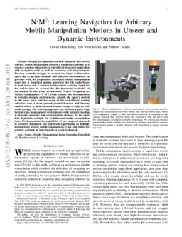N$^2$M$^2$: Learning Navigation for Arbitrary Mobile Manipulation
  Motions in Unseen and Dynamic Environments