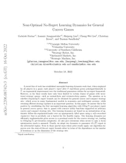 Near-Optimal No-Regret Learning Dynamics for General Convex Games