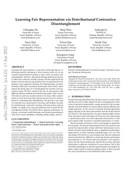 Learning Fair Representation via Distributional Contrastive
  Disentanglement