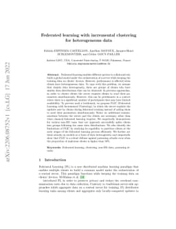 Federated learning with incremental clustering for heterogeneous data