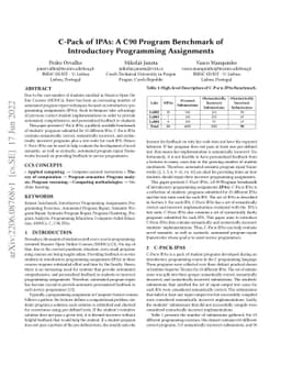 C-Pack of IPAs: A C90 Program Benchmark of Introductory Programming
  Assignments