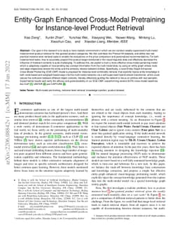 Entity-Graph Enhanced Cross-Modal Pretraining for Instance-level Product
  Retrieval