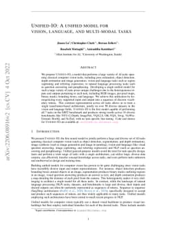 Unified-IO: A Unified Model for Vision, Language, and Multi-Modal Tasks