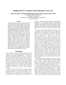 Putting GPT-3's Creativity to the (Alternative Uses) Test