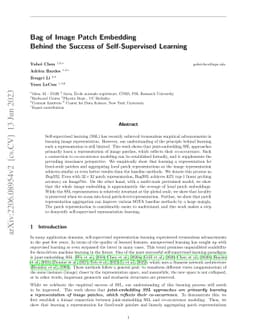 Bag of Image Patch Embedding Behind the Success of Self-Supervised
  Learning