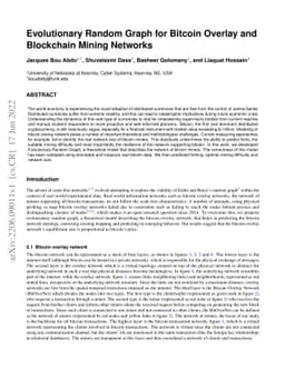 Evolutionary Random Graph for Bitcoin Overlay and Blockchain Mining
  Networks