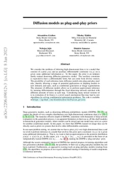 Diffusion models as plug-and-play priors