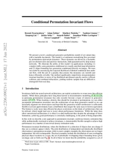 Conditional Permutation Invariant Flows
