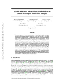 Beyond Rewards: a Hierarchical Perspective on Offline Multiagent
  Behavioral Analysis