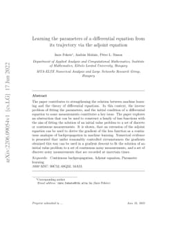 Learning the parameters of a differential equation from its trajectory
  via the adjoint equation