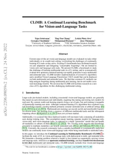 CLiMB: A Continual Learning Benchmark for Vision-and-Language Tasks