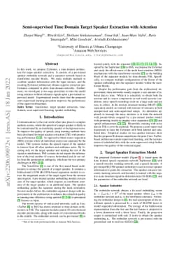 Semi-supervised Time Domain Target Speaker Extraction with Attention