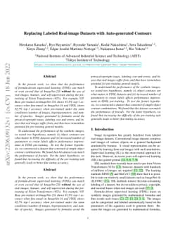 Replacing Labeled Real-image Datasets with Auto-generated Contours