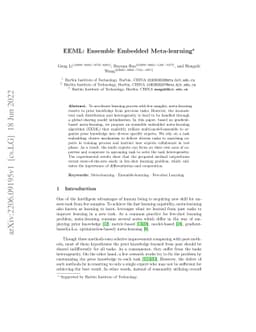 EEML: Ensemble Embedded Meta-learning