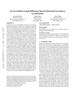 An Invertible Graph Diffusion Neural Network for Source Localization