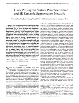 3D Face Parsing via Surface Parameterization and 2D Semantic
  Segmentation Network