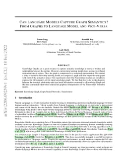 Can Language Models Capture Graph Semantics? From Graphs to Language
  Model and Vice-Versa