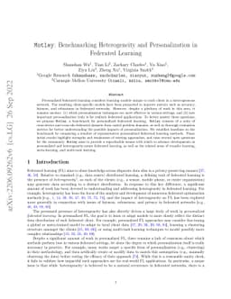 Motley: Benchmarking Heterogeneity and Personalization in Federated
  Learning