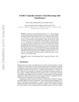 SAViR-T: Spatially Attentive Visual Reasoning with Transformers