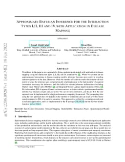 Approximate Bayesian Inference for the Interaction Types 1, 2, 3 and 4
  with Application in Disease Mapping