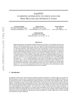 LogGENE: A smooth alternative to check loss for Deep Healthcare
  Inference Tasks