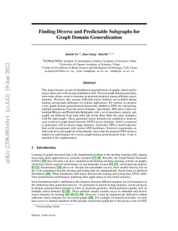 Finding Diverse and Predictable Subgraphs for Graph Domain
  Generalization