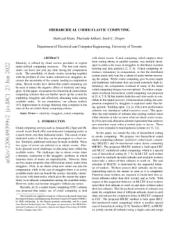 Hierarchical coded elastic computing