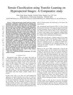 Terrain Classification using Transfer Learning on Hyperspectral Images:
  A Comparative study